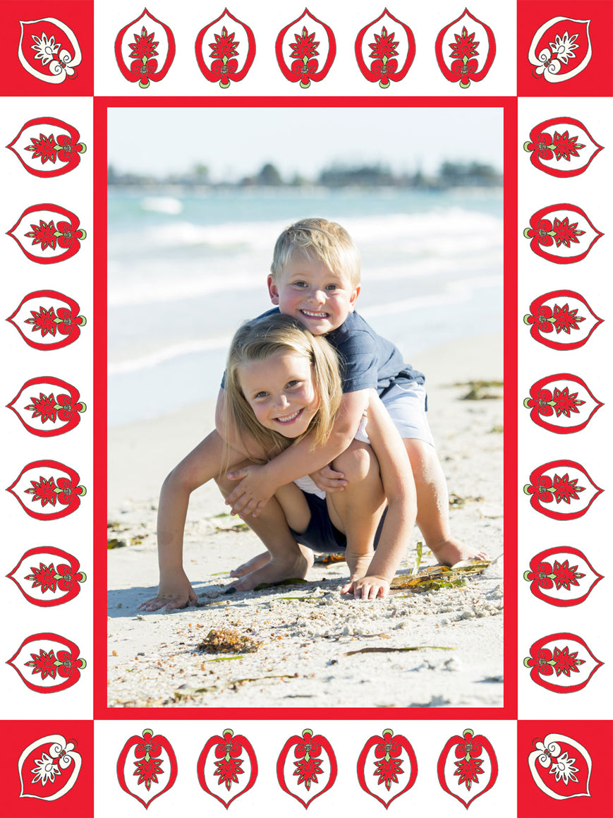 holiday batik in crimson